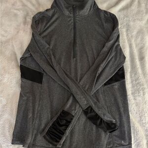 Women's Gray and Black Quarter-Zip